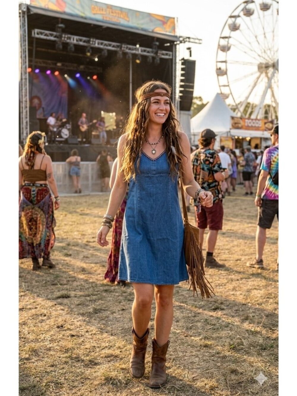 Route 66 Y2K Denim Halter Mini Dress Blue Size 10 Boho Summer Coastal Festival